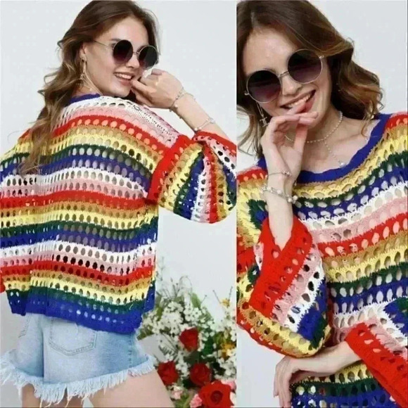 ALLISON Fishnet Sweater Top - Picture 3 of 4